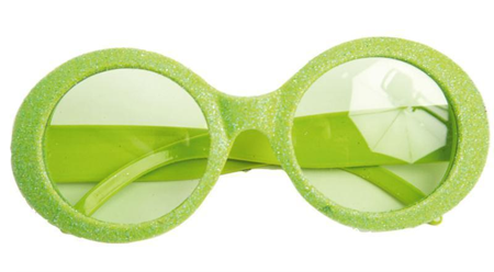 Lunettes Disco paillettes Neon Vert