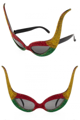 lunettes papillon rouge-jaune vert