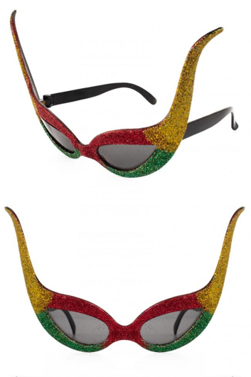 lunettes papillon rouge-jaune vert
