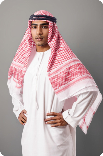 luxe Arabier kleed met hoofddeksel