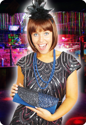 Luxe avond handtasje glitter blauw
