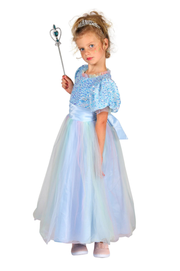 Luxe blauwe prinsessen fee jurk