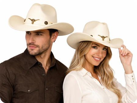 Luxe cowboy hoed met stier