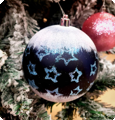 Luxe glitter grote Kerstballen blauw/wit/zilver 6 stuks