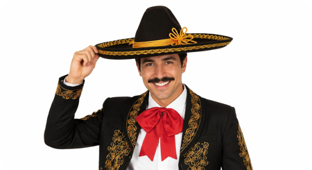 Luxe mexicaanse sombrero zwart goud