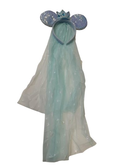 Luxe minnie diadeem met sluier blauw