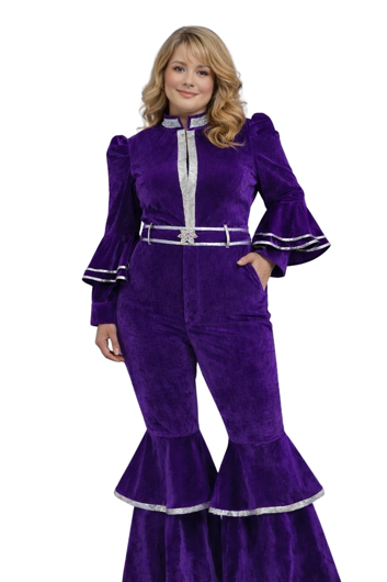 Luxe paarse disco jumpsuit Nicole