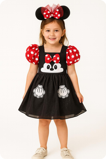 Luxe schattige minnie jurk voor meisjes