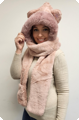 Luxe Teddy muts met sjaal
