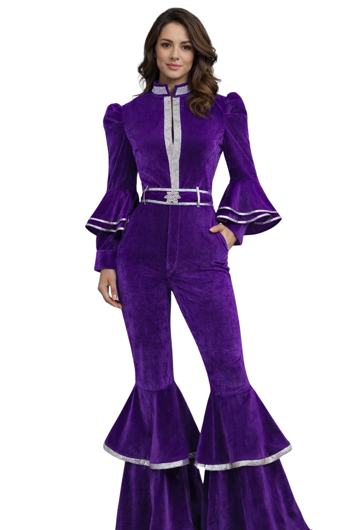 Luxurious purple disco jumpsuit Nicole
