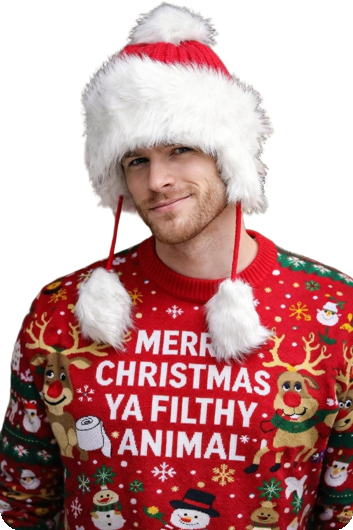 Luxury Christmas hat made of wool with faux fur