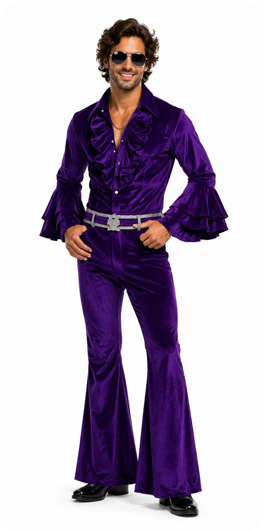 Luxury disco jumpsuit purple Nicole