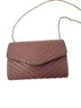 Luxury handbag in old pink with rhinestones
