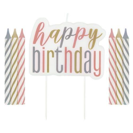 Luxury HAPPY BIRTHDAY Candle Set