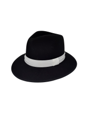 Luxury mafia hat black with white ribbon