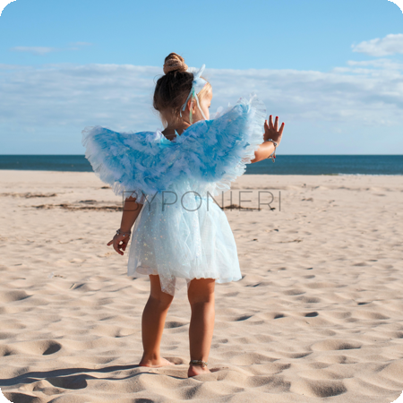 Luxury set of wings with skirt blue