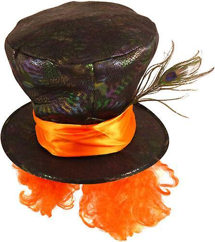 Mad Hatter Hat with Orange Wig