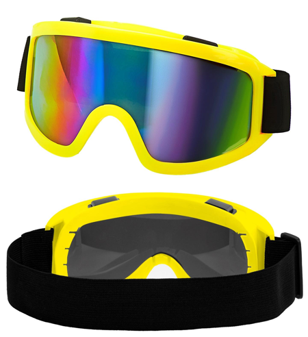 Masque de ski de fête jaune fluo