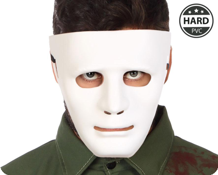 Masque d’Halloween blanc pvc