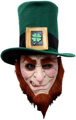 Masque en latex de lutin irlandais avec chapeau