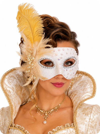 Masque vénitien avec des ornements dorés