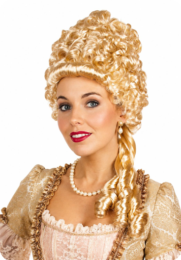 Middeleeuwse Marie-antoinette pruik blond