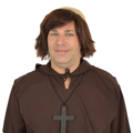 Monk wig with brown hairline