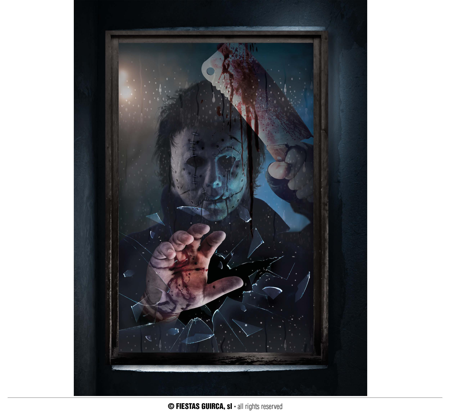 Moordenaar halloween deco 80 x 120 cm