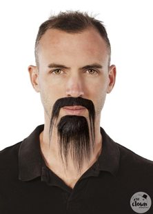 moustache noire et barbiche
