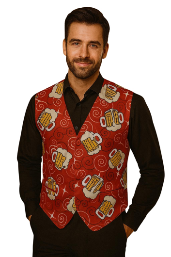 Mouwloze carnaval ondervest met print