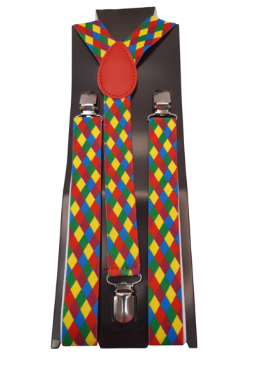 Multicolor Checkered Suspenders