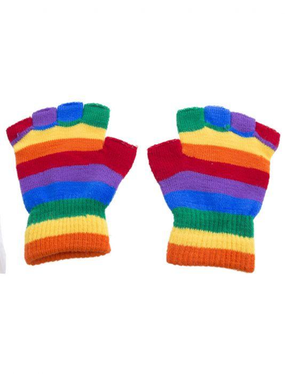 multicolor gloves without fingers