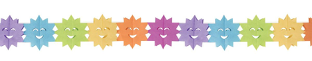 multicolor party garland with suns 18 x 18 x 360 cm