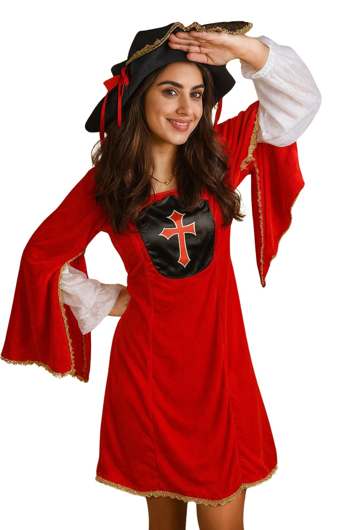 Musketier dames kostuum