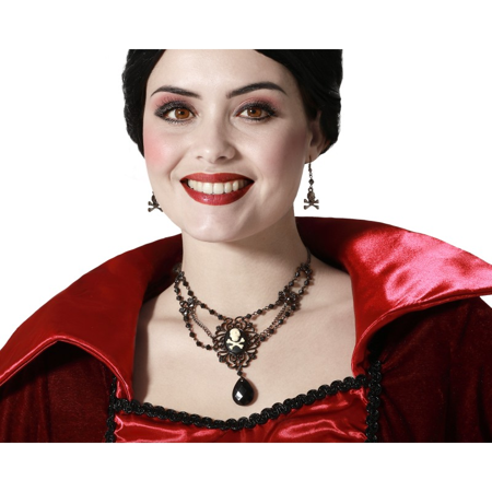 Necklace and earrings set for witch costumes.