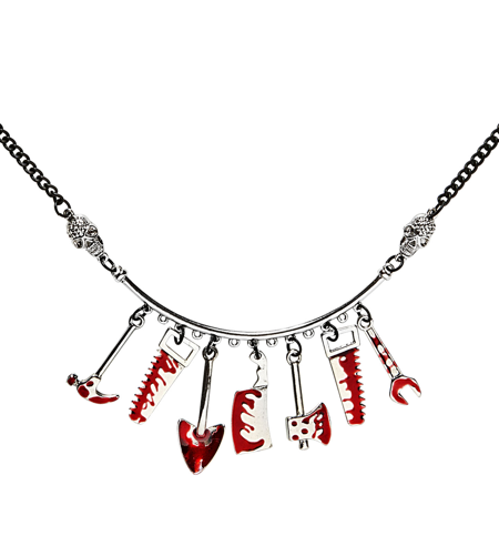 necklace with bloody tools
