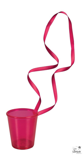 necklace with shot glass pink
