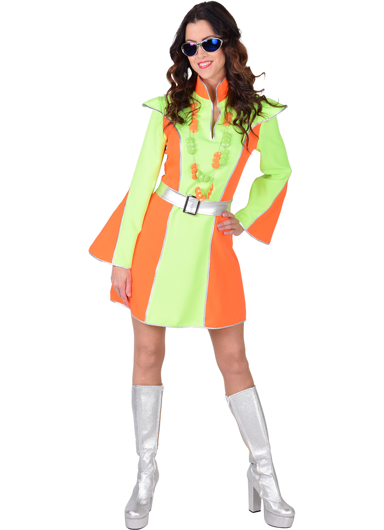 Neon disco dress for ladies