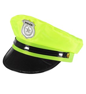 neon gele politie kepie