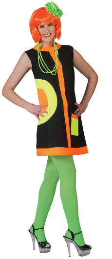 Neon Retro Jurk Jaren 70 Disco