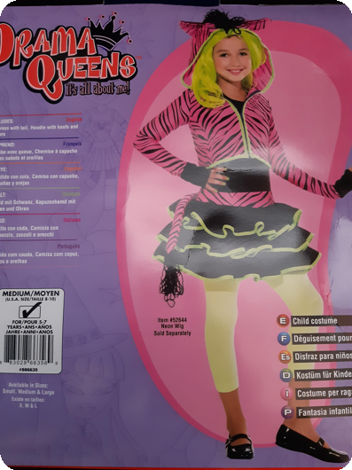 Neon roze jurk met zebra hoodie