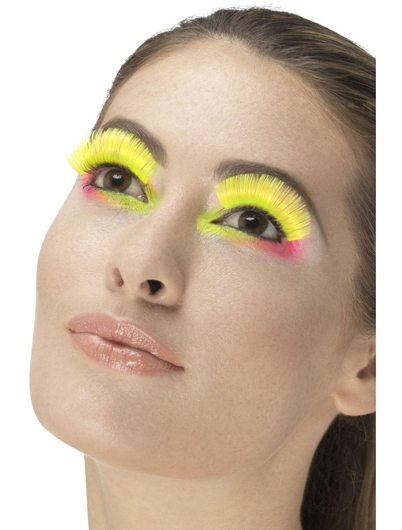 neon yellow eyelashes 80s neon
