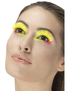 neon yellow eyelashes 80s neon
