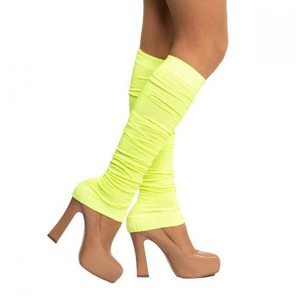 neon yellow leg warmers