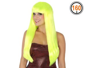 neon yellow wig with froufrou