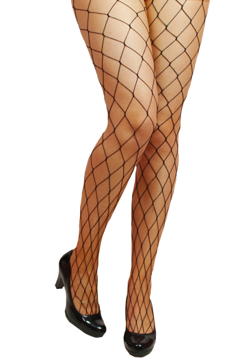 Net panty extra grote gaten zwart