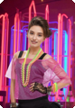 Net shirt jaren 80 fluo roze
