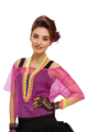 Net t-shirt jaren 80 fluo roze