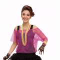 Net t-shirt jaren 80 fluo roze