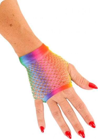 Nethandschoenen kort Rainbow